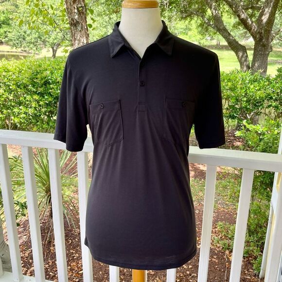 Toad & Co. Onrush Polo Shirt. Size Large. Black. - Picture 7 of 7